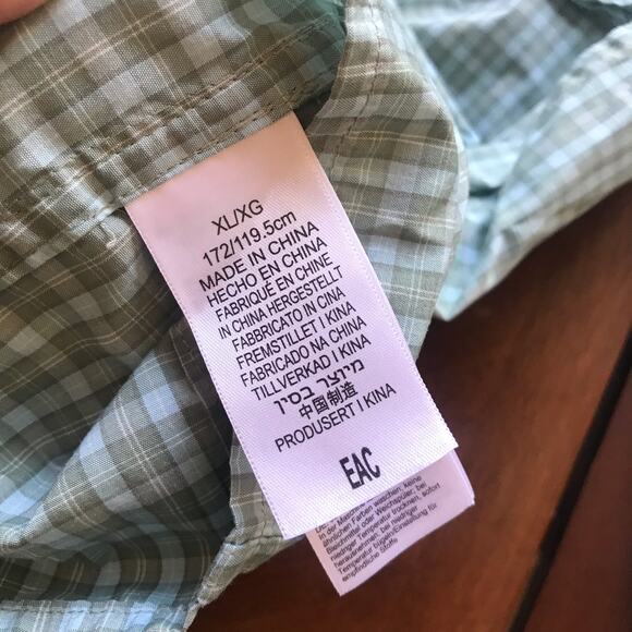 Exofficio Green Plaid Button Down Hiking Fishing Shirt Mens Size XL - Picture 7 of 8